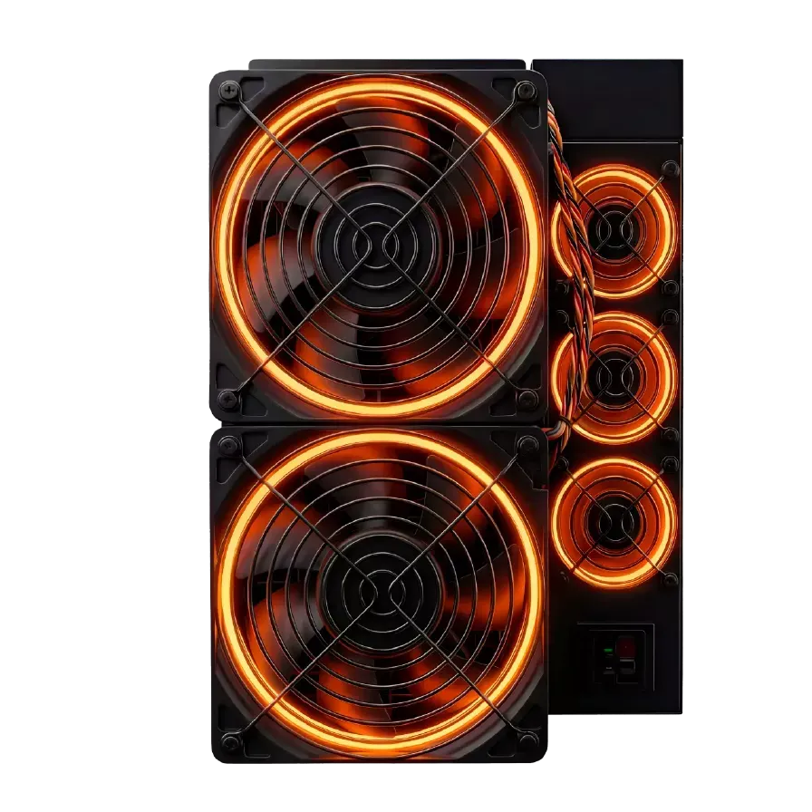 ASIC Antminer с оранжевыми вентиляторами